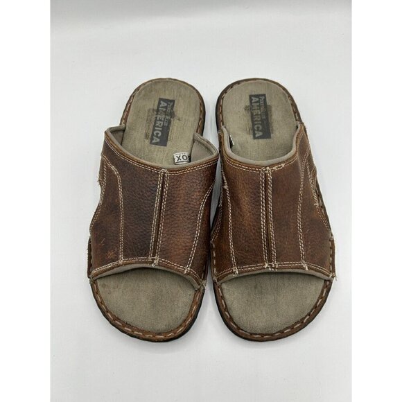 Perry Ellis America Vtg Sandals Slides Brown Men’s Beach Comfort Travel Size 7 - Picture 11 of 11